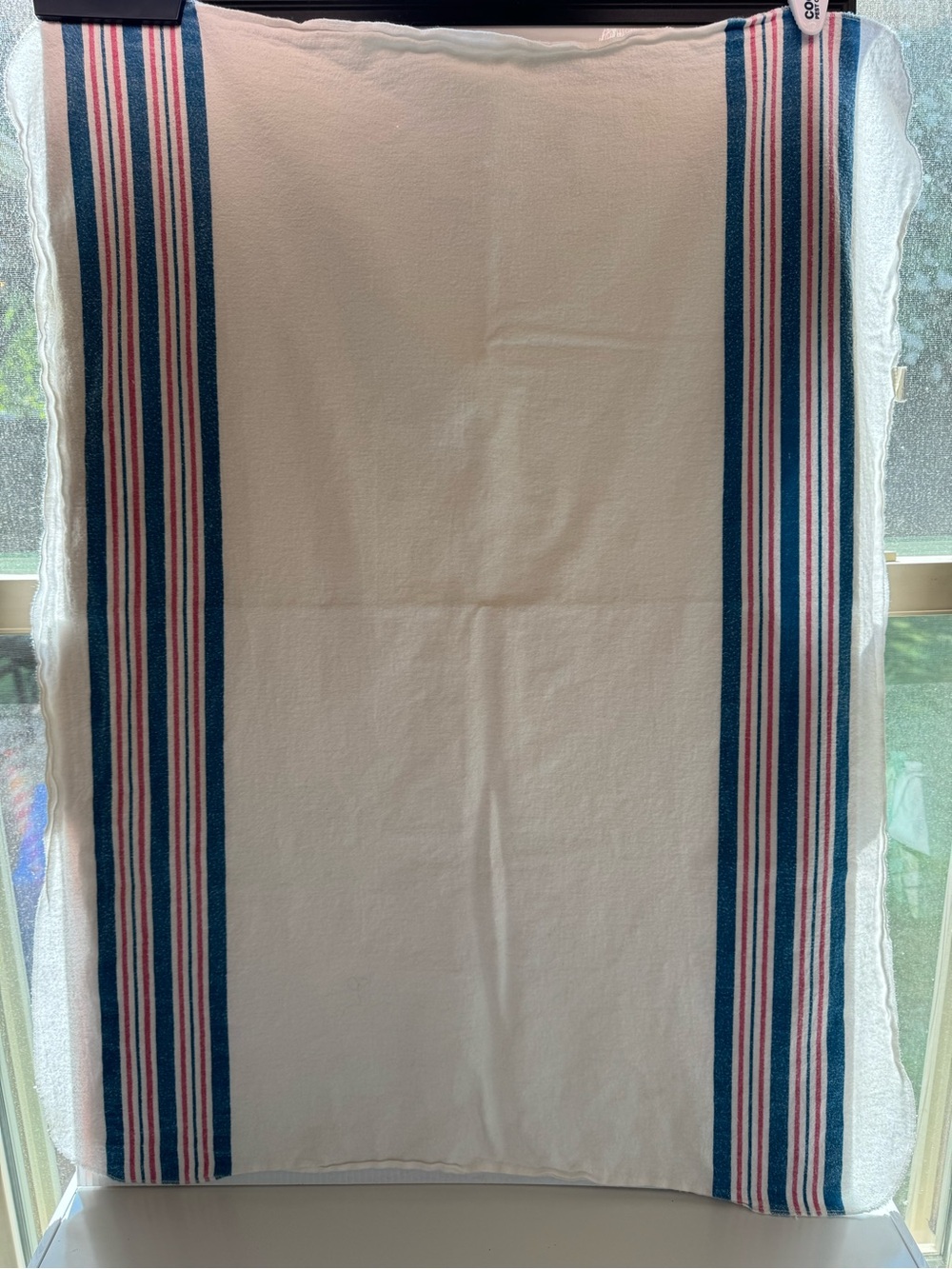 Medline Baby Blanket Flannel Receiving Hospital Blanket White Pink Blue Stripes
